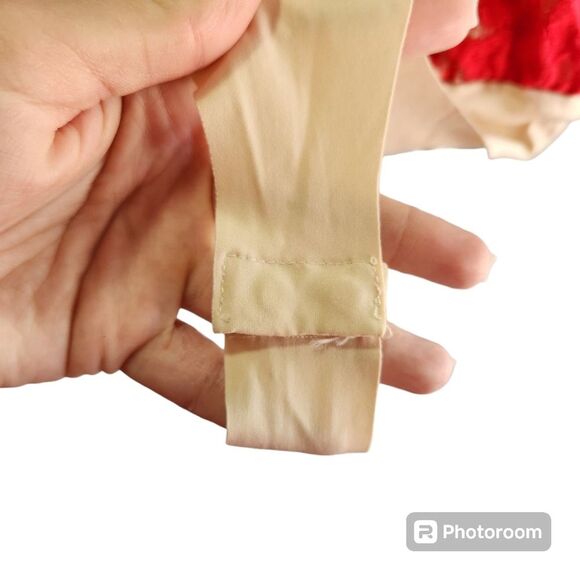 Strut & Bolt Eyelash Lace Surplice Bodysuit Bold Red Womens SZ Medium Baddie - Picture 6 of 7